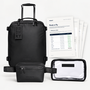 FRENKY Ready To Fly Set Trolley: Underseat Trolley, Bum Bag, Liquids Bag and checklist