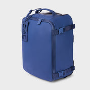 FRENKY Underseat Trolley in Blue, three-quarter view with compression straps